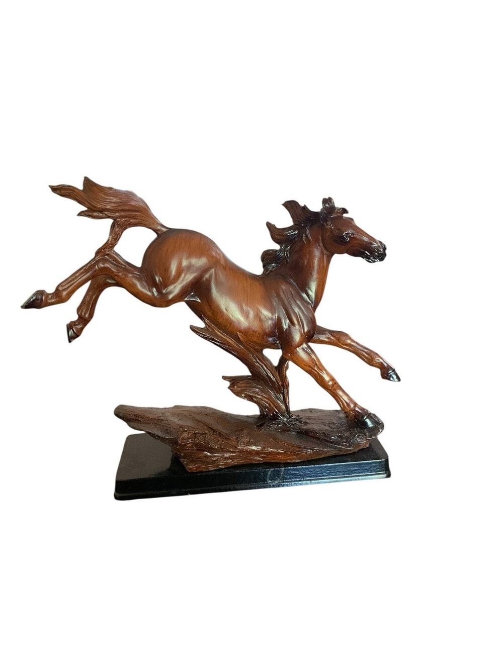 Vintage Hand Carved Large Bucking Horse Western Rodeo Equestrian Sculpture 6x7.5
